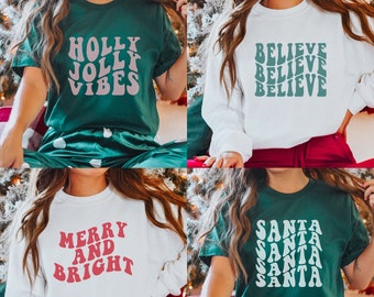 Retro Christmas Svg Bundle Christmas Png Bundle Trendy Svg Aesthetic Svg Popular Png Stacked Wavy Text Svg Preppy Svg Tshirt Design Groovy
