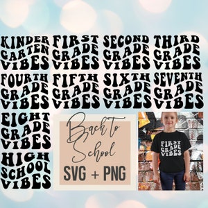 Back to School Svg Bundle Kindergarten Svg Kindergarten Png 1st Grade Svg First Grade Svg Second Third Fourth Svg School Shirt Svg Vibes Png