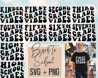 Back to School Svg Bundle Kindergarten Svg Kindergarten Png 1st Grade Svg First Grade Svg Second Third Fourth Svg School Shirt Svg Vibes Png