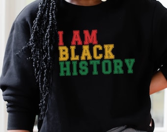 I Am Black History Svg, Juneteenth Svg, Black History Month Svg, BLM Tshirt Design African American Svg Kids Png Sublimation Cricut Cut File