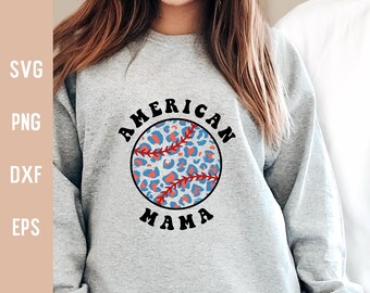 Bundle Baseball Mama Svg Leopard Cheetah July 4th American Mama Png for Sublimation Cut File for Cricut Print Transfer Png for Sublimation