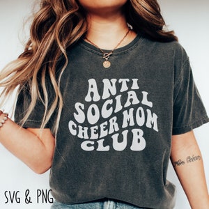 Anti Social Cheer Mom Club Svg Png Football Svg Game Day Svg Football Mom Svg, Cheer Mom Svg Stacked Svg For Shirt Anti Social Svg Cheer Svg