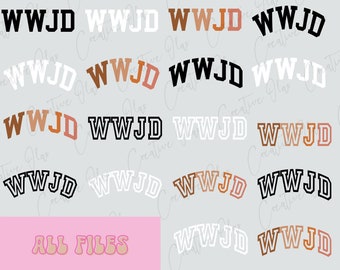 WWJD SVG Png Bundle, was Jesus tun würde, College Varsity SVG, Sublimation Png, T-Shirt Design Datei Cricut Datei Religiöser Christ Jesus