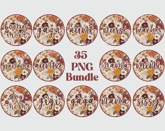 Floral Mama Sublimation Bundle, Mama Mini Png, Grandma Png, Auntie Png Mothers Day Bundle Family Bundle Mom Nana Gigi Teacher Nurse Dog Mom