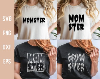Momster Svg Bundle Popular Halloween Svg Mama Funny Halloween Svg Spooky Mom Svg Popular Fall Png Cut Design File for Cricut Checker Momster