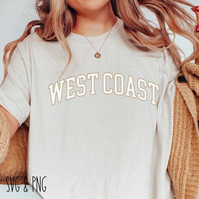 West Coast Svg California Svg College Block Svg Trendy Svg - Etsy