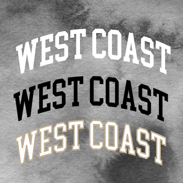 West Coast Svg California Svg College Block Svg Trendy Svg Aesthetic Svg Files For Cricut Svg For Shirts Cricut Svg Popular Png Varsity Surf
