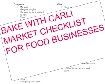 Food business market stall trading checklist