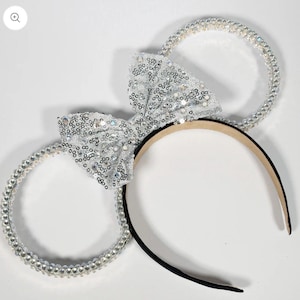 Kristall Micky Maus Ohren Stirnband Schnee Blau Tint irisierende Strass Winter Winter