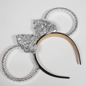 Kristall Micky Maus Ohren: Silber Strass Sparkle Stirnband