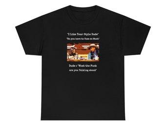 DUDE at The Bowling Alley Bar with the Cowboy Stranger - BigLebowski T-Shirt w/ FREE Shipping