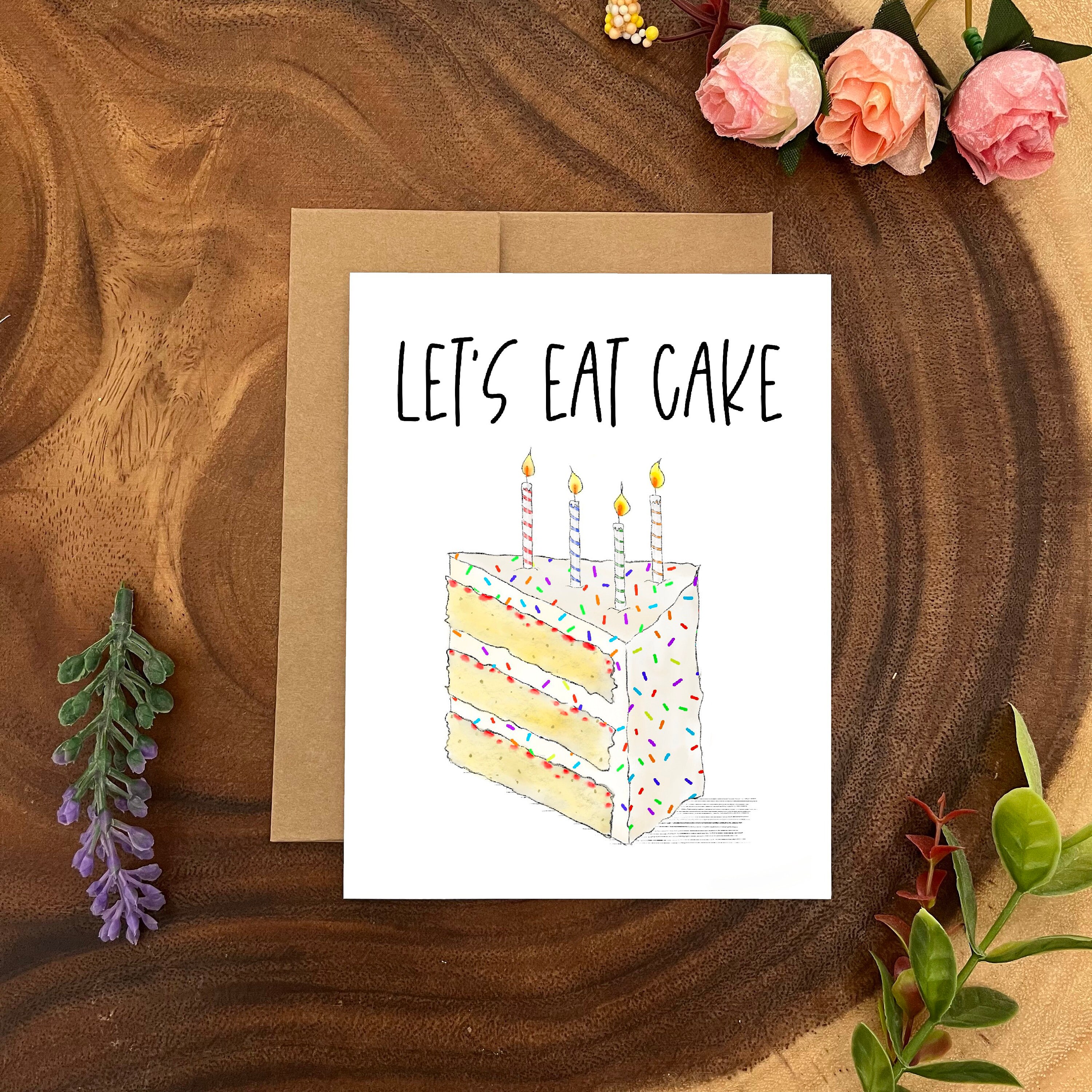 Let's Eat Cake Card - Etsy