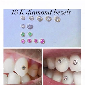 18k Diamond Bezel Gold Tooth Gem SI1 Diamond Tooth Gem  Tooth Charm