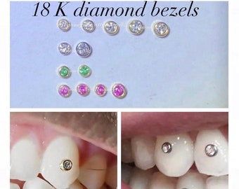18k Diamond Bezel Gold Tooth Gem SI1 Diamond Tooth Gem  Tooth Charm