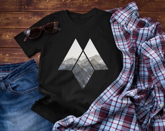 Alpen Panorama Unisex Bio T-Shirt Geschenk Berg Gebirge Wandern Klettern Bergsteigen outdoor Reisen Urlaub Skifahren Bergmensch Wanderlust