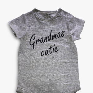 Grandmas Cutie, One-piece, Grandparent Outfit, Neutral Baby Shower Gift