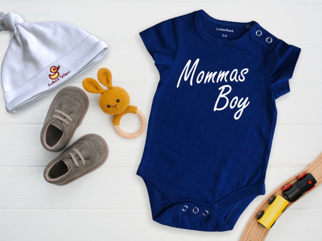 Mommas Boy Onepiece Mommas Boy Baby Boy Clothes Baby Shower Etsy