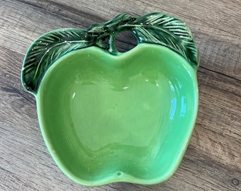 Green apple glazed ceramic pocket tray