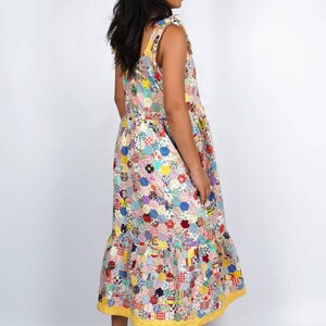 One-of-a-Kind Patchwork Midi Dress Made from a 1930s Quilt Top Small image 6