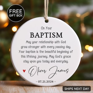 Custom Baptism Gift For Boy - Custom Christening Gift - Baptism Ornament 2024 - Christening Gift from Godparent - Baptism for Girl/Boy