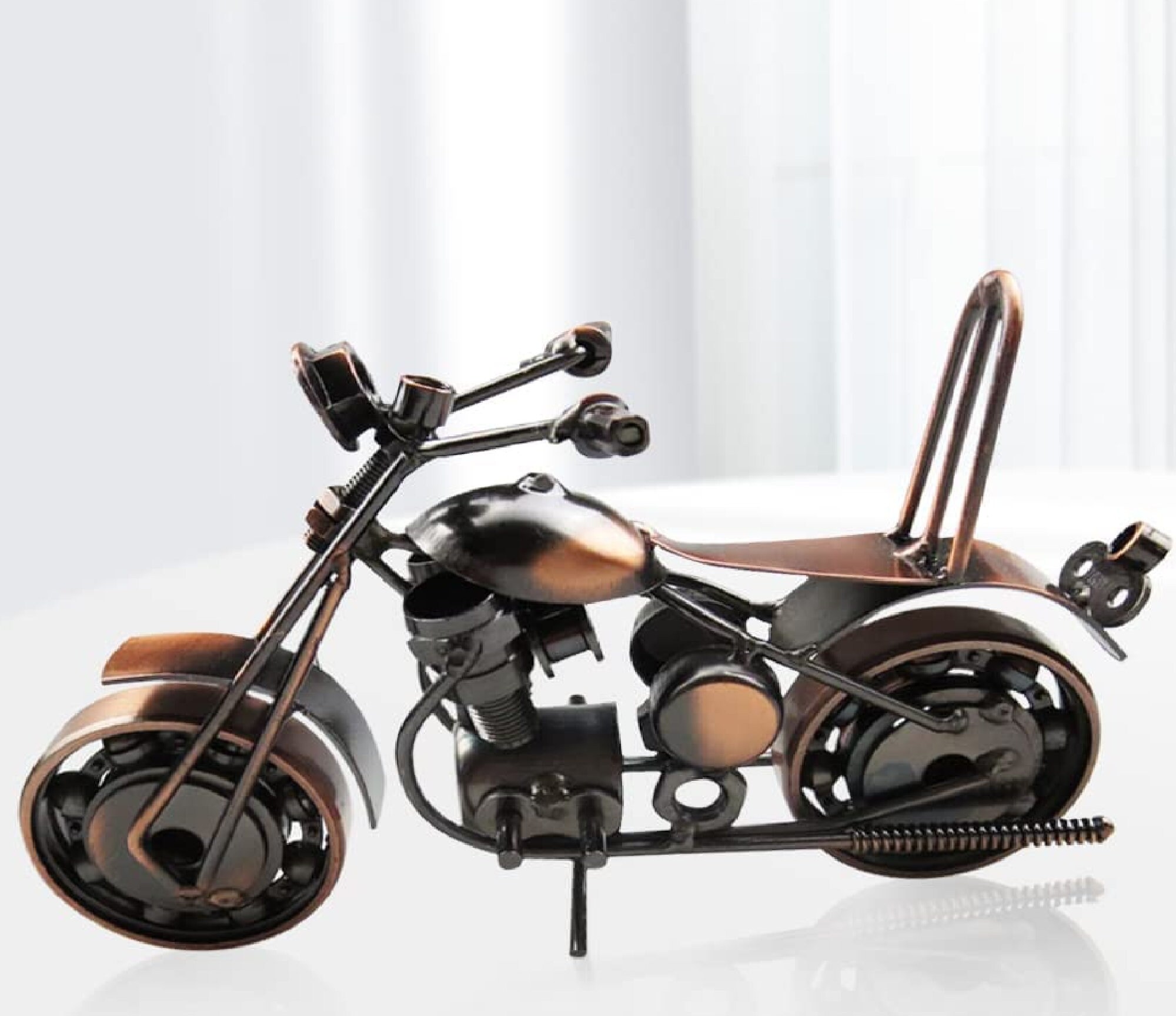 Motorcycle Art Sculpture Retro Motorbike Art Figurines Etsy