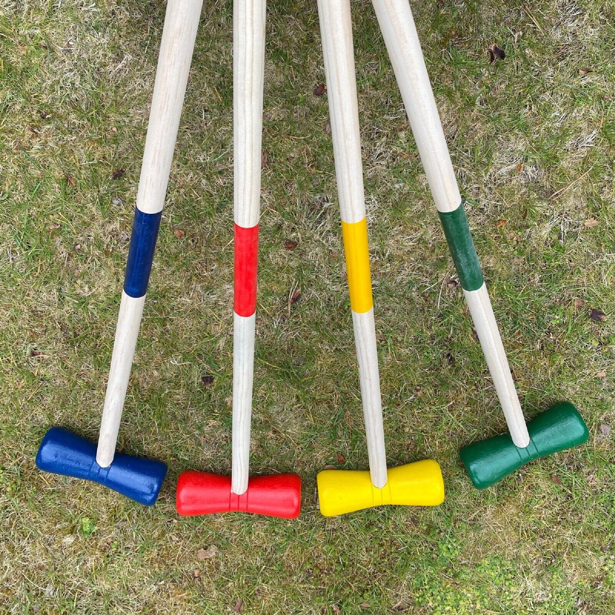 Handmade Wooden Traditional Mallet Balls Croquet Set for 4 Etsy
