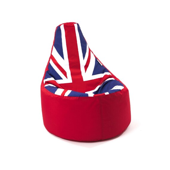 Union Jack Bean Bag Gaming Chair Gamer Jubilee High Back Etsy