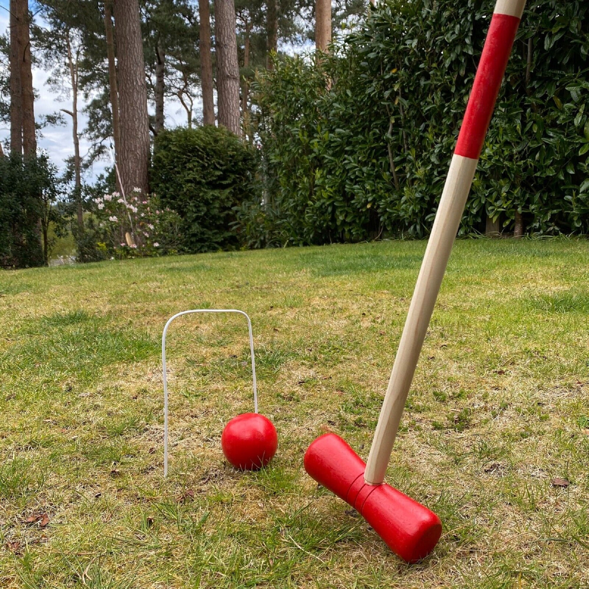 Handmade Wooden Traditional Mallet Balls Croquet Set for 4 Etsy
