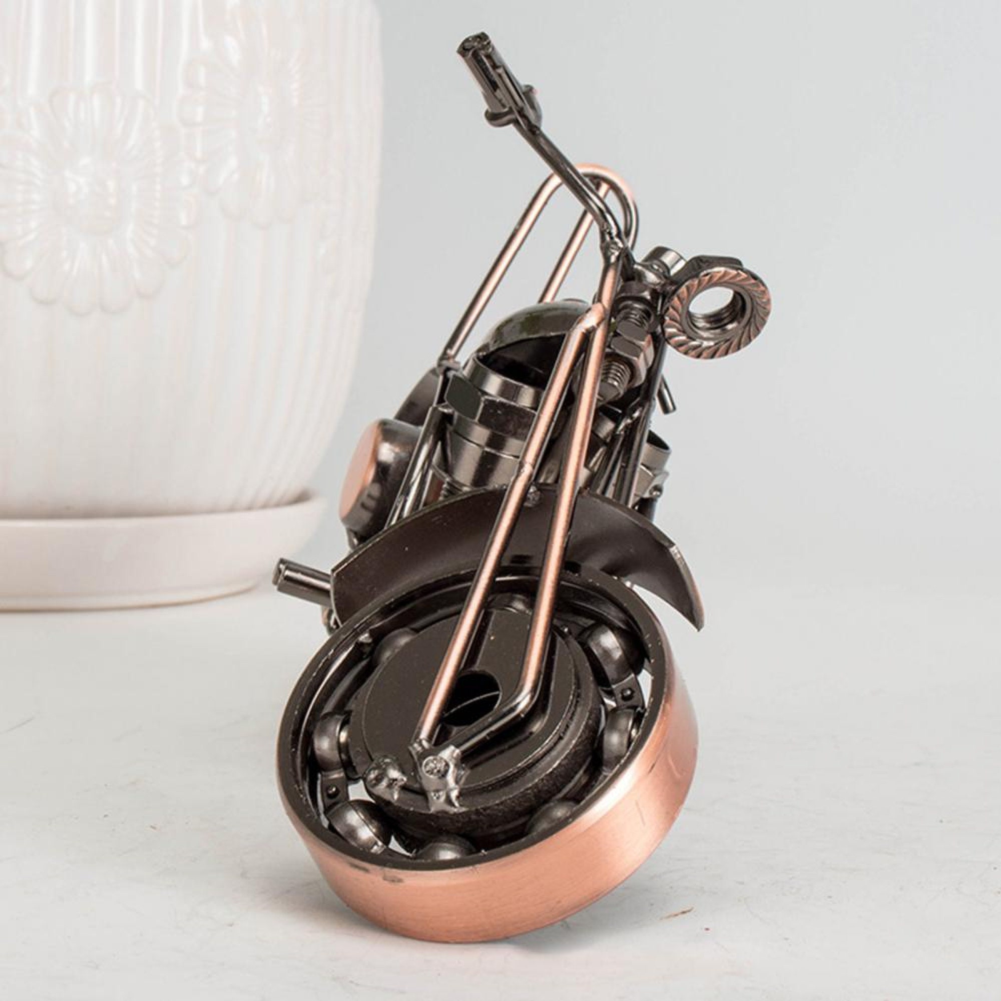 Motorcycle Art Sculpture Retro Motorbike Art Figurines Etsy