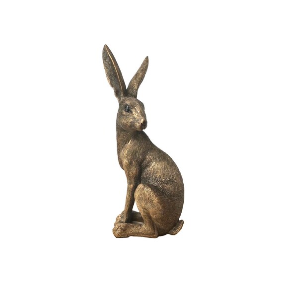 Bronze effect hare ornament Clearance