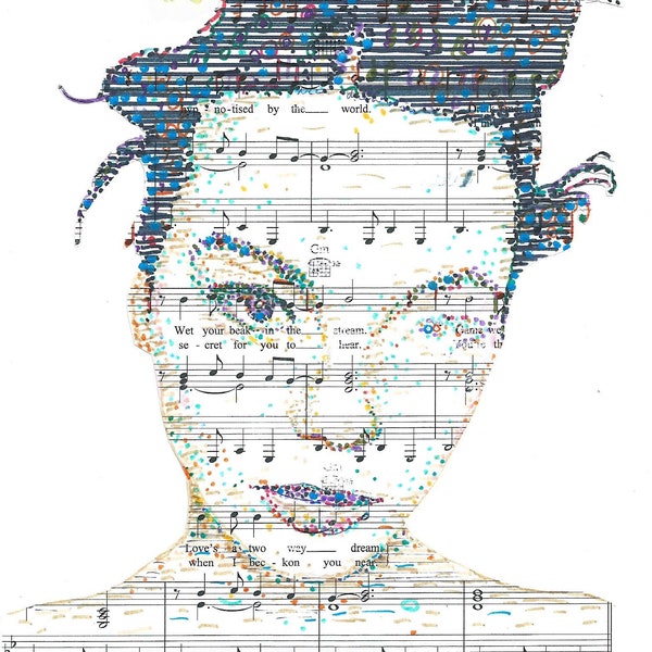 Björk, digital version of the bestselling Professor Foolscap portrait, download immediately and print from home