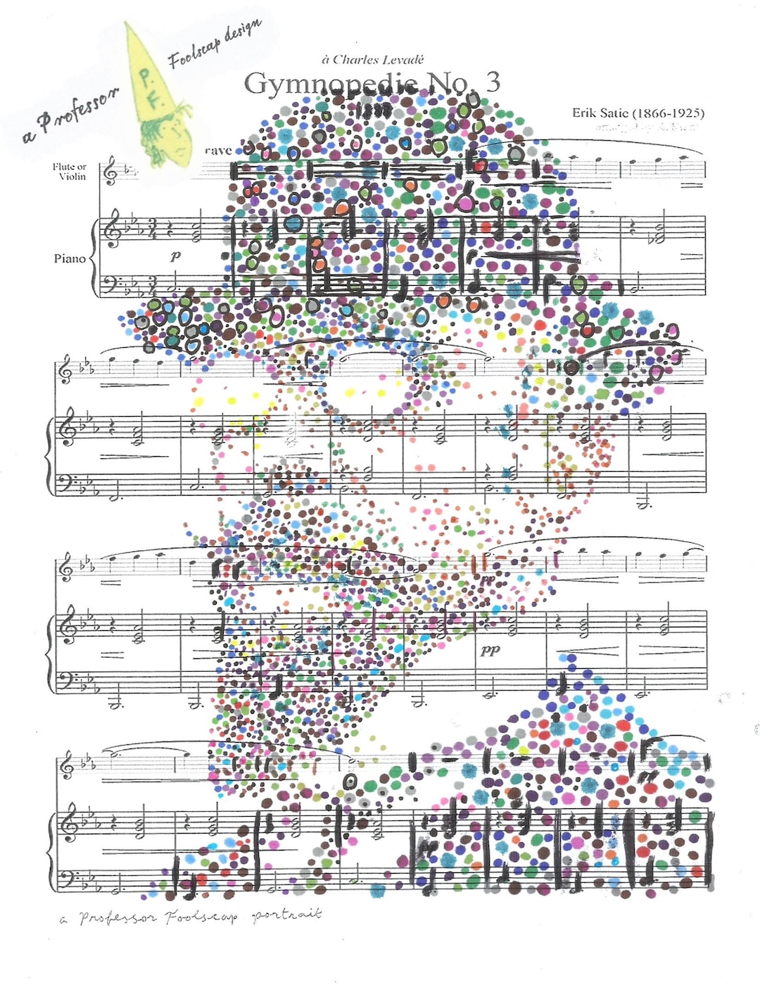 Erik Satie Gymnopédie No. 3 a Handdrawn Portrait of the French