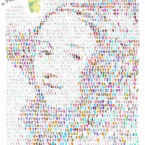 Mathematicians Pi Portrait Poster: Hand-Written Art (Digital Download)