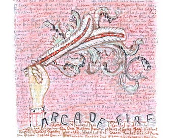 Funeral de Arcade Fire, versión digital del cartel hecho a mano por el Profesor Foolscap