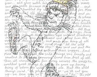 Donde viven los monstruos, carteles de lectura para descarga inmediata, archivos digitales de alta calidad de las ilustraciones hechas a mano
