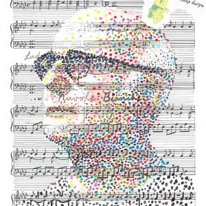 Ludovico Einaudi, digital version of the bestselling Professor Foolscap portrait Nuvole Bianche, download immediately and print from home