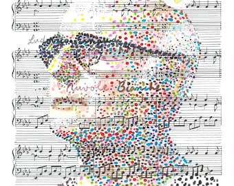 Retrato de Ludovico Einaudi Nuvole Bianche - Profesor Foolscap Design (Descarga digital)