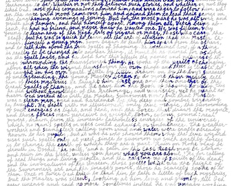 Ursula K Leguin word portrait, una versión digital del diseño de Professor Foolscap para descarga inmediata e impresión en casa