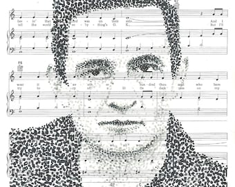 Johnny Cash, The Man In Black, versión digital del exitoso retrato del Profesor Foolscap para descarga inmediata e impresión en casa