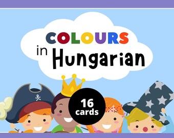 Hungarian Colors Flashcards for Kids | Educational Digital Download | Learn Colors in Hungarian | Bilingual Language Learning for Children