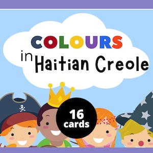 Haitian Creole Colors Flashcards for Kids | Educational Digital Download | Learn Colors in Creole | Bilingual Language Learning for Children