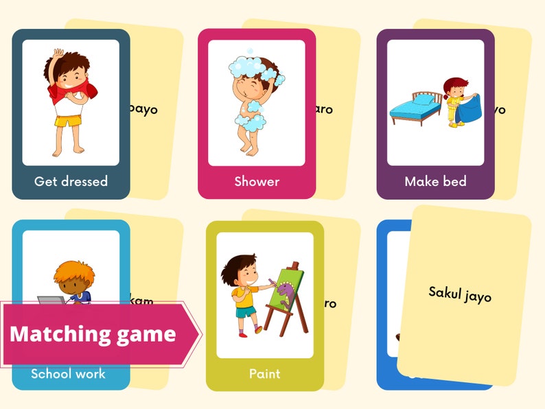 Play and Learn Punjabi With 2 in 1 Card Game 48 Cards With English and