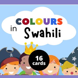 Swahili Colors Flashcards for Kids | Educational Digital Download | Learn Colors in Swahili | Bilingual Language Learning for Children