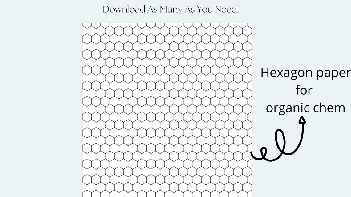 Printable Organic Chemistry Paper. Hexagon Paper. Lined Paper. Grid ...