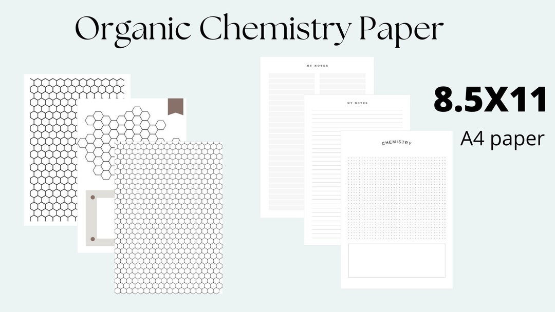 Printable Organic Chemistry Paper. Hexagon Paper. Lined Paper. Grid ...