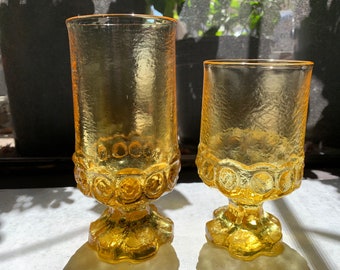 Tiffin Cornsilk Madeira Footed Glasses