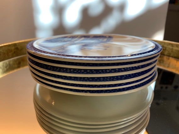 Rockwell Kent “our America” by Vernon Kilns Blue Bread & Butter