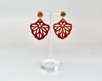 Unique statement earrings with resin ornament / birthday gift / traditional jewelry / special gift idea / everyday earrings