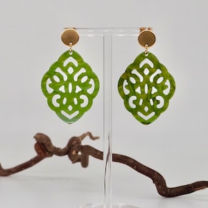 Pendientes únicos con adorno de resina / regalo de cumpleaños / idea de regalo para novia / joyería tradicional / pendientes ligeros