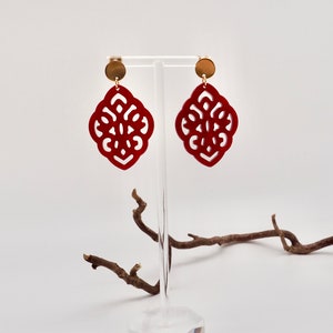 Unique statement earrings with resin ornament / birthday gift / gift idea for girlfriend / traditional jewelry / light earrings